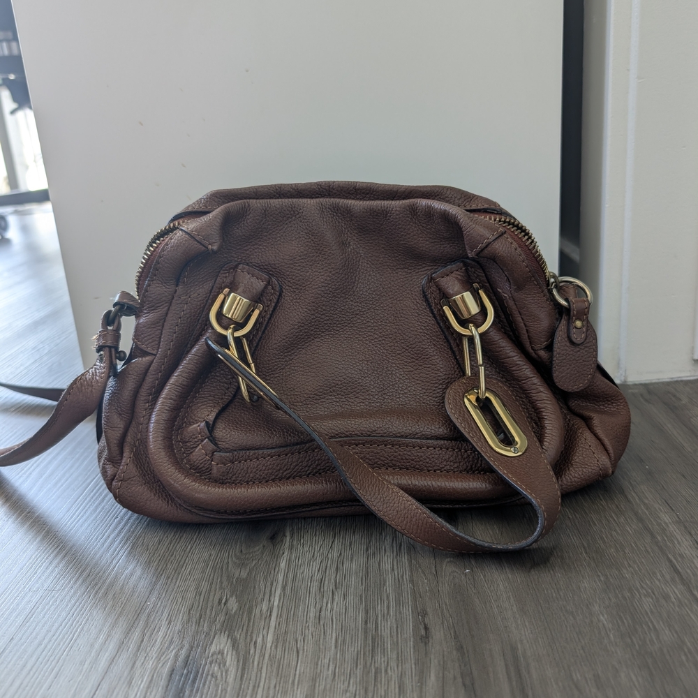 Chloe Paraty Leather Bag Brown Small